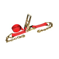 Load image into Gallery viewer, 3&quot; Ratchet Tie Down Strap w/ Chain Extensions
