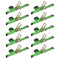Load image into Gallery viewer, 10 Pack - 3" x 30' Ratchet Tie Down Strap w/ Flat Hooks
