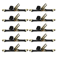 Load image into Gallery viewer, 10 Pack 3" x 30' Ratchet Tie Down Strap w/ J Wire Hooks
