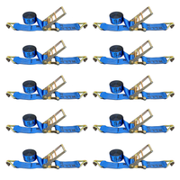 Load image into Gallery viewer, 10 Pack 3" x 30' Ratchet Tie Down Strap w/ J Wire Hooks
