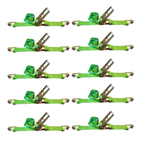 Load image into Gallery viewer, 10 Pack 3" x 30' Ratchet Tie Down Strap w/ J Wire Hooks
