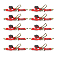 Load image into Gallery viewer, 10 Pack 3" x 30' Ratchet Tie Down Strap w/ J Wire Hooks
