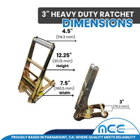 Load image into Gallery viewer, 3&quot; Ratchet Tie Down Strap w/ J Wire Hooks
