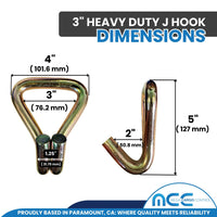 Load image into Gallery viewer, 3&quot; Ratchet Tie Down Strap w/ J Wire Hooks
