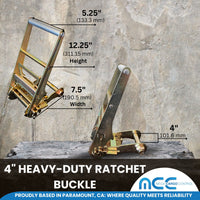 Load image into Gallery viewer, USA 3&quot; 4&quot; Ratchet Tie Down Short Fixed End Strap w/ J Hook
