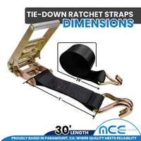 Load image into Gallery viewer, 2 Pack 4" x 30FT Ratchet Tie Down Strap w/ J Hooks
