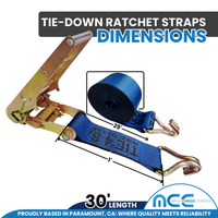 Load image into Gallery viewer, 2 Pack 4" x 30FT Ratchet Tie Down Strap w/ J Hooks
