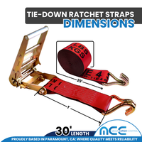 Load image into Gallery viewer, 2 Pack 4" x 30FT Ratchet Tie Down Strap w/ J Hooks
