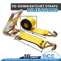 Load image into Gallery viewer, 2 Pack 4" x 30FT Ratchet Tie Down Strap w/ J Hooks
