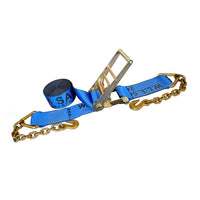 Load image into Gallery viewer, 4&quot; Ratchet Tie Down Strap w/ Chain Extensions
