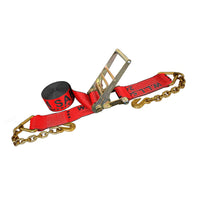 Load image into Gallery viewer, 4&quot; Ratchet Tie Down Strap w/ Chain Extensions
