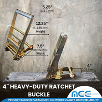 Load image into Gallery viewer, 4&quot; Ratchet Tie Down Strap w/ Chain Extensions
