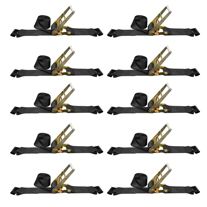 10 Pack 4" x 30FT Ratchet Tie Down Strap w/ Flat Hooks