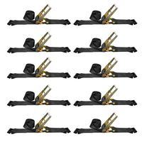 Load image into Gallery viewer, 10 Pack 4" x 30FT Ratchet Tie Down Strap w/ Flat Hooks
