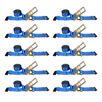 Load image into Gallery viewer, 10 Pack 4" x 30FT Ratchet Tie Down Strap w/ Flat Hooks
