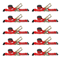 Load image into Gallery viewer, 10 Pack 4" x 30FT Ratchet Tie Down Strap w/ Flat Hooks
