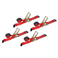 Load image into Gallery viewer, 4 Pack 4" x 30FT Ratchet Tie Down Strap w/ Flat Hooks
