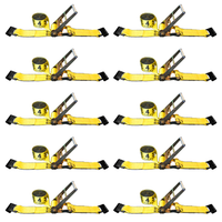 Load image into Gallery viewer, 10 Pack 4" x 30FT Ratchet Tie Down Strap w/ Flat Hooks
