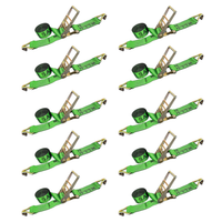 Load image into Gallery viewer, 10 Pack 4" x 30FT Ratchet Tie Down Strap w/ J Hooks
