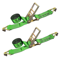 Load image into Gallery viewer, 2 Pack 4" x 30FT Ratchet Tie Down Strap w/ J Hooks
