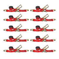 Load image into Gallery viewer, 10 Pack 4" x 30FT Ratchet Tie Down Strap w/ J Hooks
