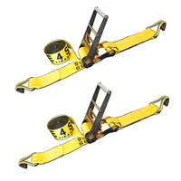 Load image into Gallery viewer, 2 Pack 4" x 30FT Ratchet Tie Down Strap w/ J Hooks
