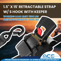 Load image into Gallery viewer, 1.5" x 15' Retractable Ratchet Strap
