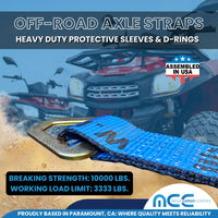 Load image into Gallery viewer, USA Heavy Duty Axle Straps w/ Delta D Rings (Blue Sleeves)
