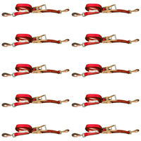 Load image into Gallery viewer, 10 Pack - USA 2" Car Tie Down Straps w/ Twist Snap Hooks
