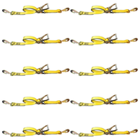 Load image into Gallery viewer, 10 Pack - USA 2" Car Tie Down Straps w/ Twist Snap Hooks
