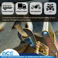 Load image into Gallery viewer, USA 2&quot; x 8&#39; Car Tie Down Strap w/ Ratchet Buckle &amp; Flat Snap Hook
