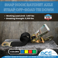 Load image into Gallery viewer, USA 2&quot; x 8&#39; Car Tie Down Strap w/ Ratchet Buckle &amp; Flat Snap Hook
