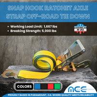 Load image into Gallery viewer, USA 2&quot; x 8&#39; Car Tie Down Strap w/ Ratchet Buckle &amp; Flat Snap Hook
