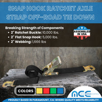 Load image into Gallery viewer, USA 2&quot; x 8&#39; Car Tie Down Assembly w/ Snap Hooks
