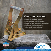 Load image into Gallery viewer, USA 2&quot; x 8&#39; Car Tie Down Assembly w/ Snap Hooks
