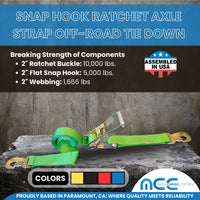 Load image into Gallery viewer, USA 2&quot; x 8&#39; Car Tie Down Assembly w/ Snap Hooks
