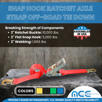 Load image into Gallery viewer, USA 2&quot; x 8&#39; Car Tie Down Assembly w/ Snap Hooks
