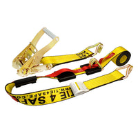 Load image into Gallery viewer, 2&quot; x 10&#39; Car Hauler Over-Tire Wheel Straps w/ Wire J Hooks - Yellow
