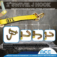 Load image into Gallery viewer, 2&quot; x 10&#39; Over-Tire Car Hauler Wheel Straps w/ Swivel J Hooks - Yellow
