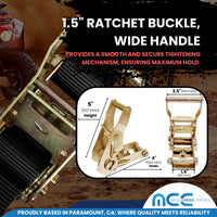 Load image into Gallery viewer, 1.5&quot; 3-Point Spare Tire Ratchet Y Straps
