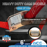 Load image into Gallery viewer, USA 1&quot; Cam Buckle Strap With Coated S Hooks
