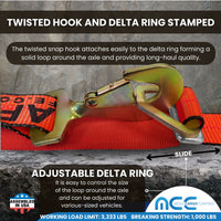 Load image into Gallery viewer, USA Combination Ratchet &amp; Axle Strap w/ Twist Hook &amp; Adjustable Axle Strap
