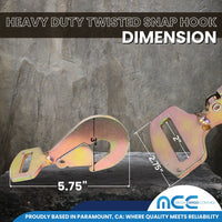 Load image into Gallery viewer, USA 2&quot; Tie Down Ratchet Replacement Short Fixed End Strap w/ Twist Snap Hook
