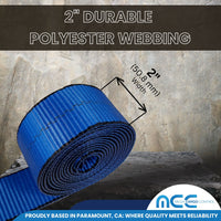 Load image into Gallery viewer, USA 2&quot; Tie Down Ratchet Replacement Short Fixed End Strap w/ Twist Snap Hook
