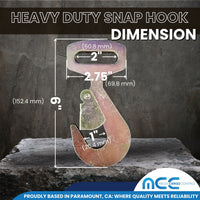 Load image into Gallery viewer, USA 2&quot; Replacement Ratchet Short Fixed End Strap w/ Heavy-Duty Snap Hooks
