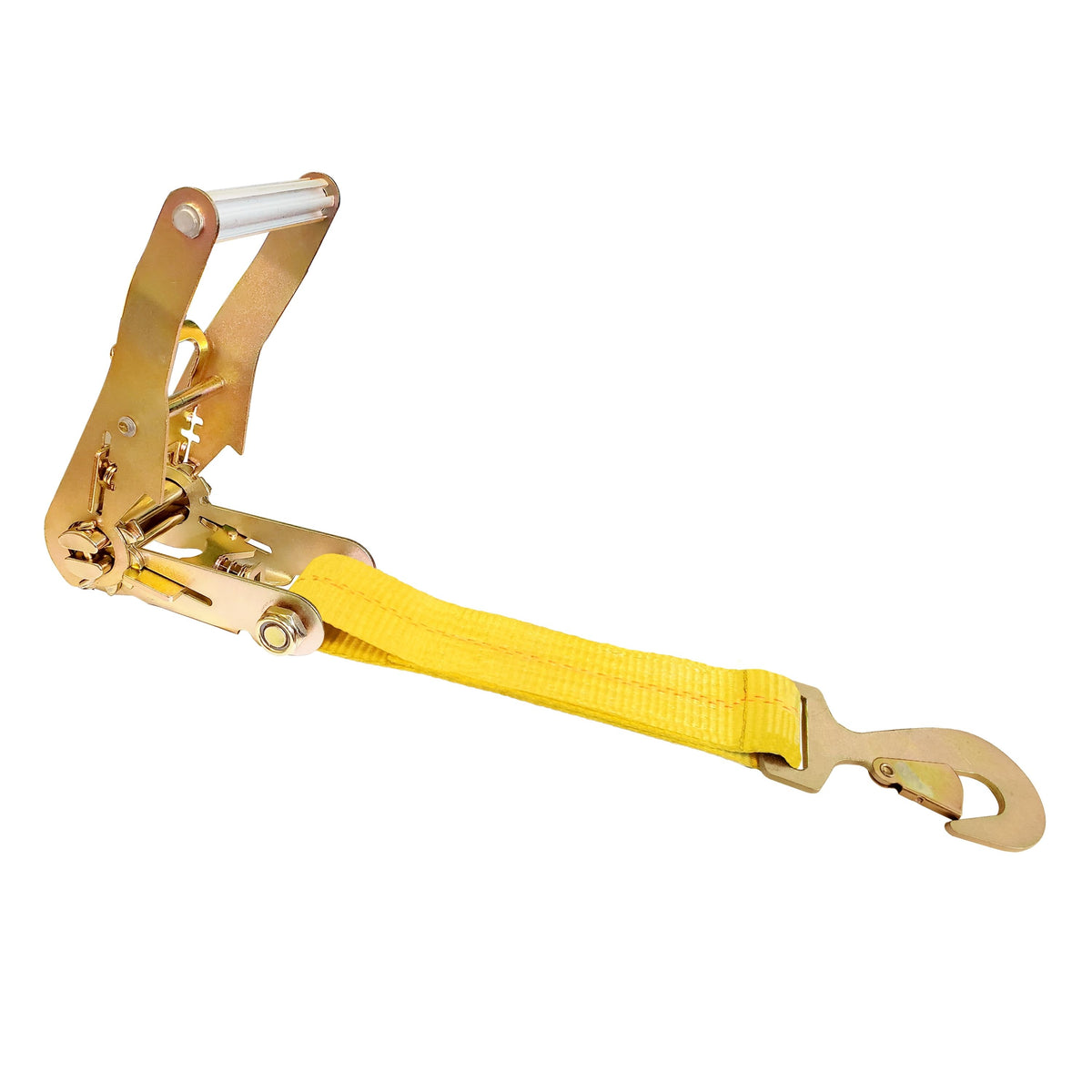 USA 2" Replacement Ratchet Short Fixed End Strap w/ Heavy-Duty Snap Hooks