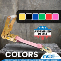 Load image into Gallery viewer, USA 2&quot; Replacement Ratchet Short Fixed End Strap w/ Flat Snap Hooks
