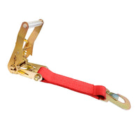 Load image into Gallery viewer, USA 2&quot; Replacement Ratchet Short Fixed End Strap w/ Flat Snap Hooks
