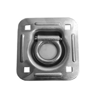 Load image into Gallery viewer, Recessed Square Pan Floor Mount D Rings - Stainless Steel
