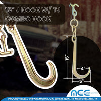 Load image into Gallery viewer, G70 5/16” x 10ft Tow Chain W/ 15” J Hook &amp; TJ Combo Hook &amp; Grab Hook WLL: 4700 LBS
